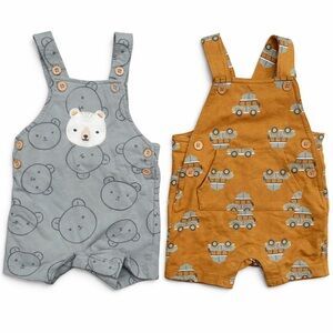 Baby Overalls Bundle Pekkle 6M + Joe Fresh 6–12M Bear & Truck Print